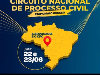 Notícia destaque: OAB-MT abre inscrições para etapa Mato Grosso do Circuito Nacional de Processo Civil realizado pelo Conselho Federal