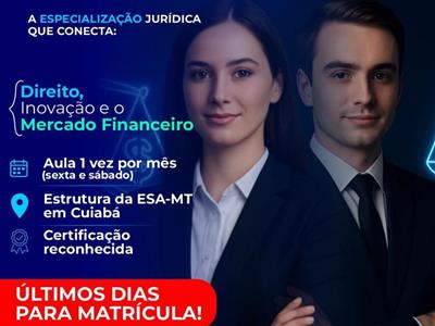 Foto da Notícia: Últimos dias para inscrição na Pós-Graduação em Direito Bancário