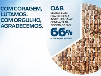 Foto da Notícia: OAB se destaca como a instituição mais confiável da sociedade civil